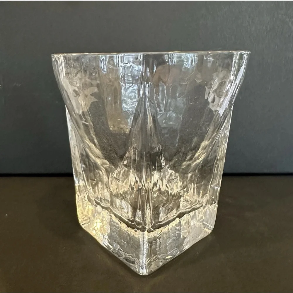 MCM Ice Cube Cocktail Glass Set of 5 Square Base St Regis UV Manganese Glow